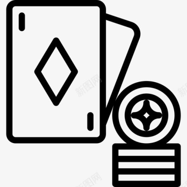 扑克筹码37号赌场直线型图标图标