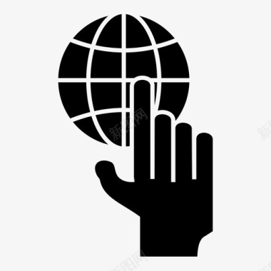 手指触摸全球全球化图标图标