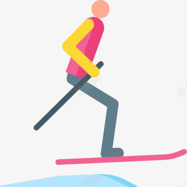 滑雪冬季运动16平地图标图标