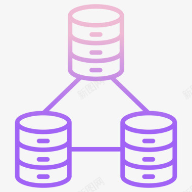 数据库网站服务器和主机6轮廓渐变图标图标