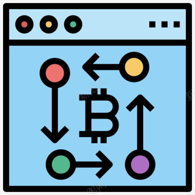传播策略策略比特币95线性颜色图标图标