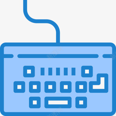 键盘箭头键键盘计算机硬件15蓝色图标图标