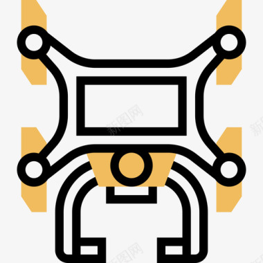 黄色笔无人机无人机7黄色阴影图标图标