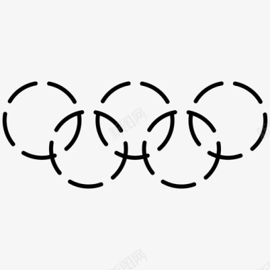 奥林匹克标志奥林匹克圈体育虚线图标图标