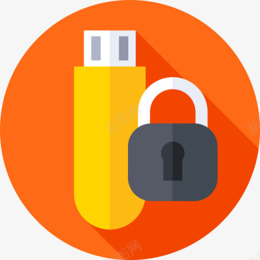 USB棒Usb保护安全3扁平图标图标