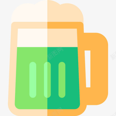 啤酒杯啤酒杯圣帕特里克4号扁平图标图标