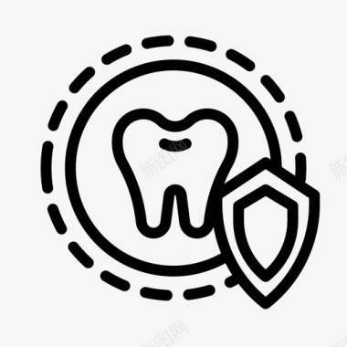 牙齿保护护理保健图标图标