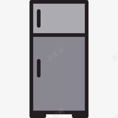 冰箱家具33线性颜色图标图标
