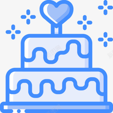 情人节4个蓝色蛋糕图标图标