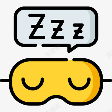 自由睡眠面膜24小时自由时间线性颜色图标图标