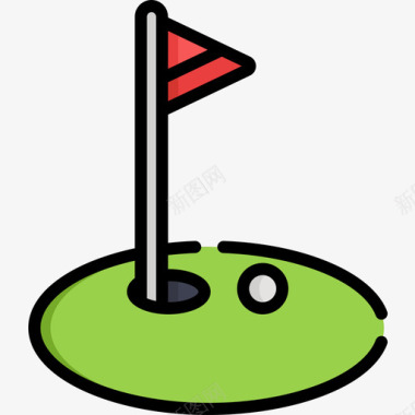 小鸟高尔夫24线性颜色图标图标
