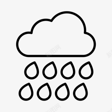 天气符号下雨预报阵雨图标图标