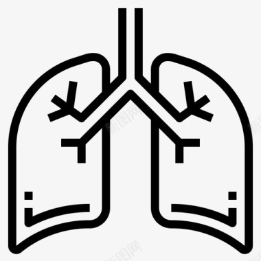 人类发明肺解剖学人类图标图标