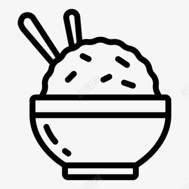 筷子夹食物饭碗碳水化合物筷子图标图标