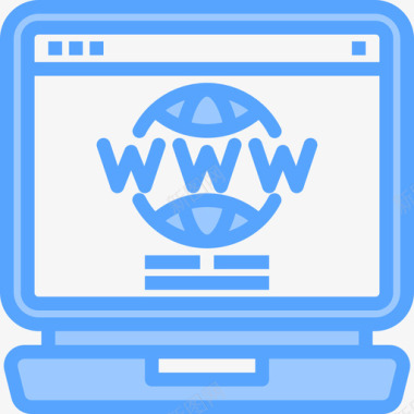 Www笔记本电脑浏览器5蓝色图标图标