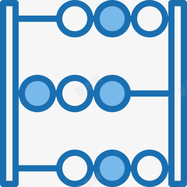 算盘教育和学习9蓝色图标图标