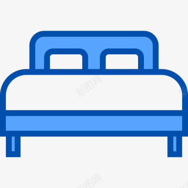 双人床家具34蓝色图标图标