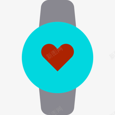 心率智能手表5平坦图标图标