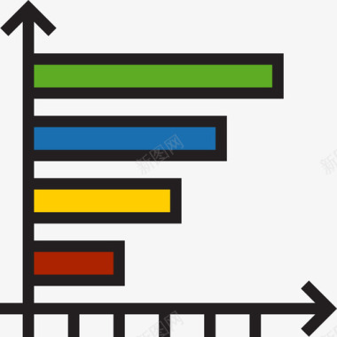 斜条形条形图图表7线型颜色图标图标