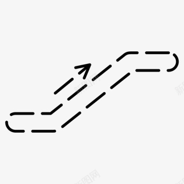 移动自动扶梯移动楼梯航空虚线图标图标