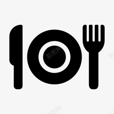 食品和餐厅咖啡叉子刀图标图标