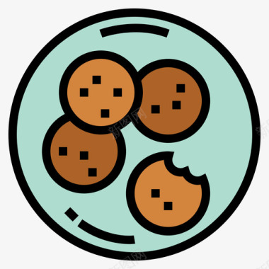 板栗饼干曲奇饼干食品141原色图标图标