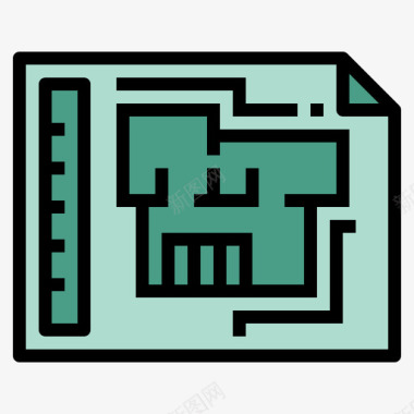 草平面图平面图建筑109线形颜色图标图标