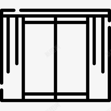 咖啡馆窗帘窗帘家具30线性图标图标