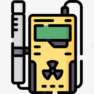 马卡龙色辐射探测器核7线色图标图标