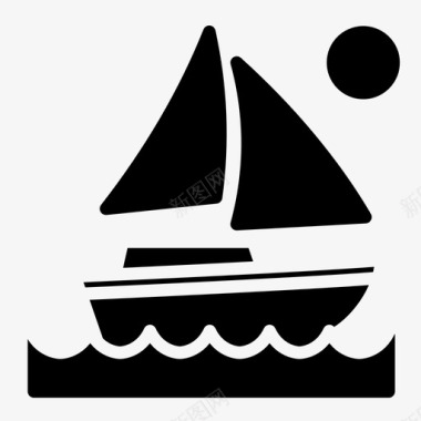 帆船沙滩船图标图标