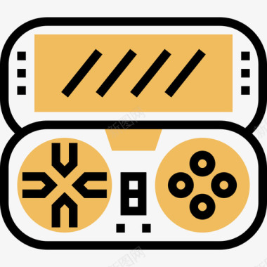 黄色躺椅控制台电子设备9黄色阴影图标图标
