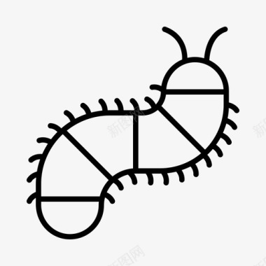 虫毛毛虫虫子蜈蚣图标图标