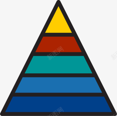 金字塔图图表7线性颜色图标图标