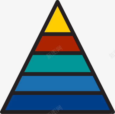 健康饮食金字塔金字塔图图表7线性颜色图标图标