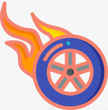 运动会徽车轮运动型13线性颜色图标图标