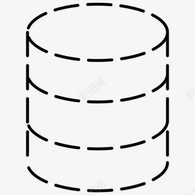 网络大数据数据库网络托管虚线图标图标