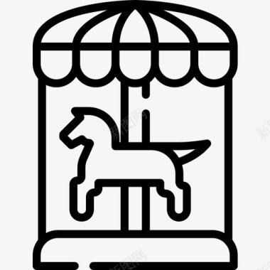 向左旋转旋转木马41号直线型图标图标