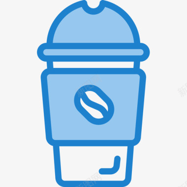 哈密瓜冰冰咖啡76号咖啡厅蓝色图标图标