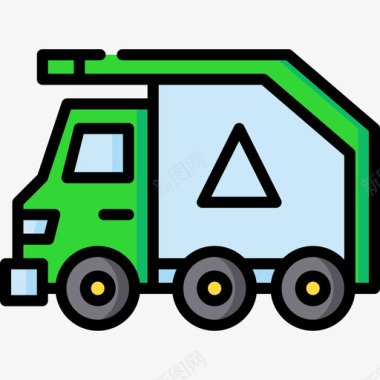 无现金生活垃圾车城市生活17线性颜色图标图标