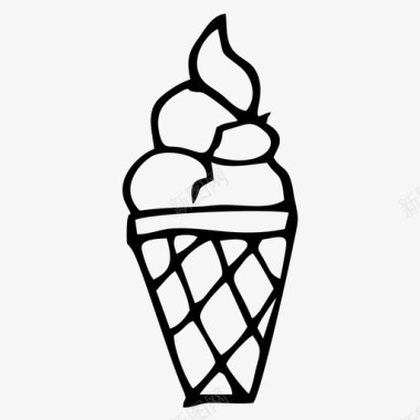 冰激凌蛋卷凉的甜的图标图标