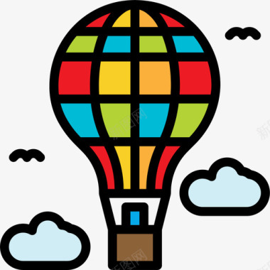 彩色的气球气球旅行179填充图标图标