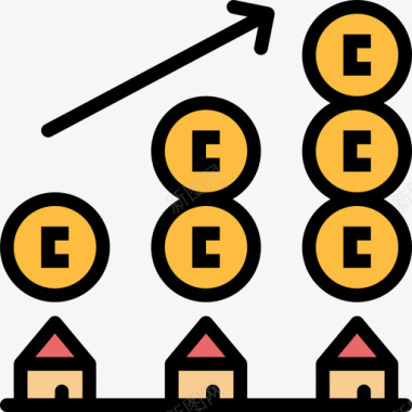 地产地画册统计房地产117线性颜色图标图标