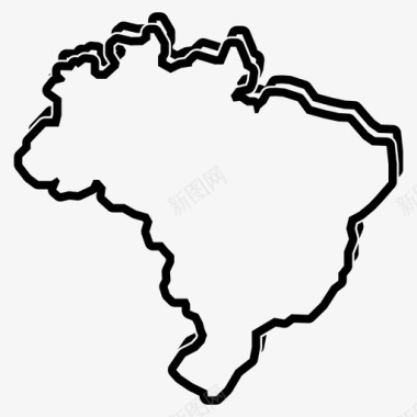 巴西地图南美洲拉丁语图标图标