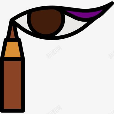 眼线笔化妆品2线性颜色图标图标