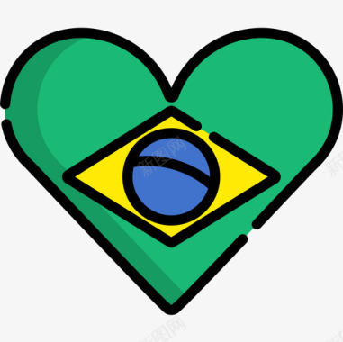 巴西标志巴西巴西狂欢节13线性颜色图标图标