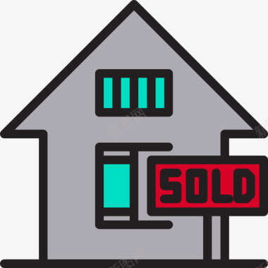 房地产倒计时出售房地产128线性颜色图标图标