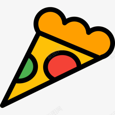 披萨片派对活动6线性颜色图标图标