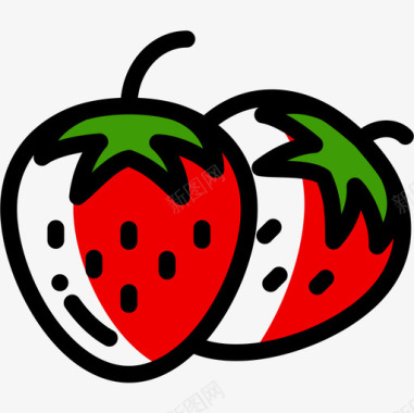 草莓健康食品15颜色省略图标图标