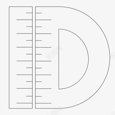 数学标识尺子几何数学图标图标