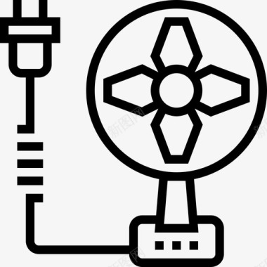 四叶风扇风扇家用电器10线性图标图标